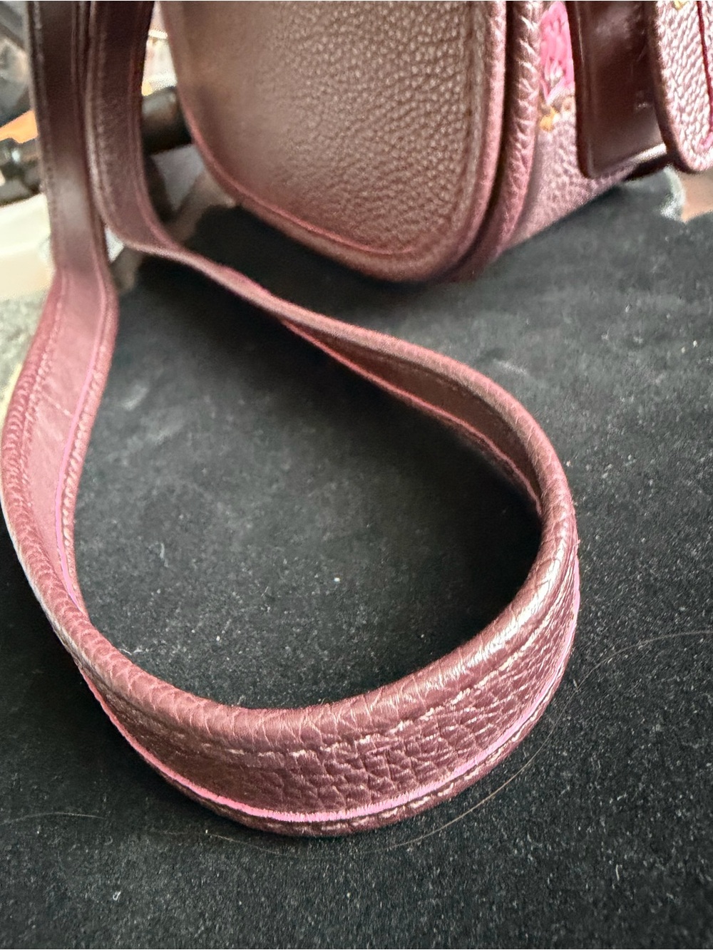 Coach Patricia Saddle 18 Primrose Floral Leather Crossbody F22811 Oxblood - Picture 9 of 9